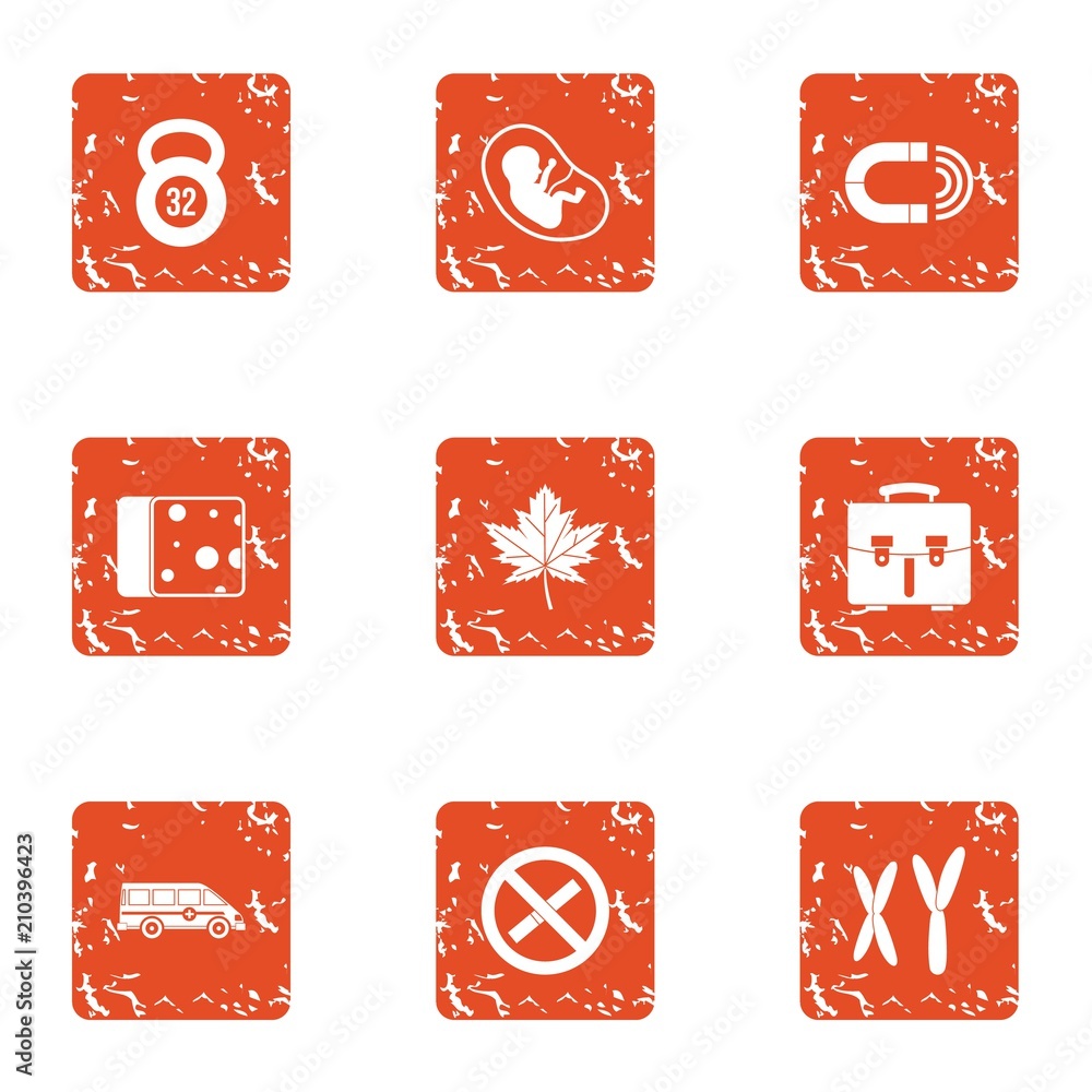 Poster body pumping icons set. grunge set of 9 body pumping vector icons for web isolated on white backgrou
