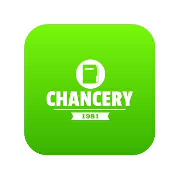 Chancery icon green vector isolated on white background