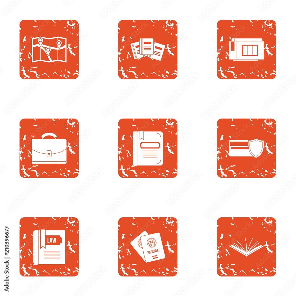 Aufkleber card icons set. grunge set of 9 card vector icons for web isolated on white background