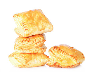 Pineapple pie on white background