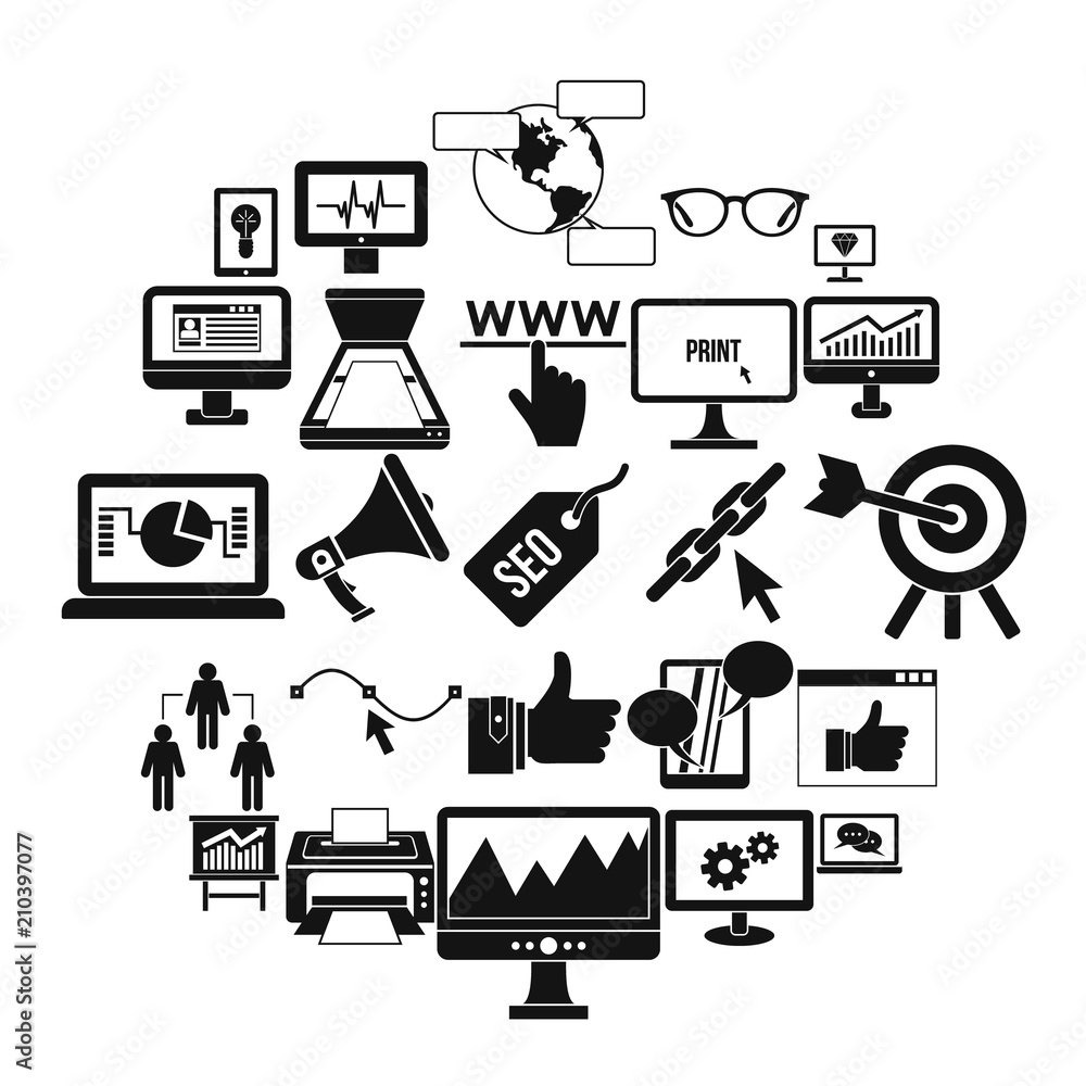 Poster recovering the hard drive icons set. simple set of 25 recovering the hard drive vector icons for web