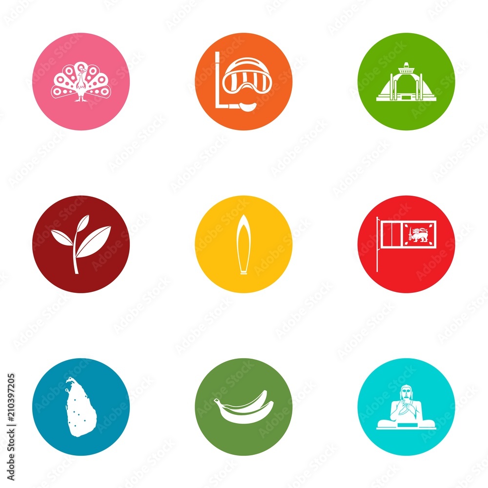 Poster swimming environment icons set. flat set of 9 swimming environment vector icons for web isolated on 