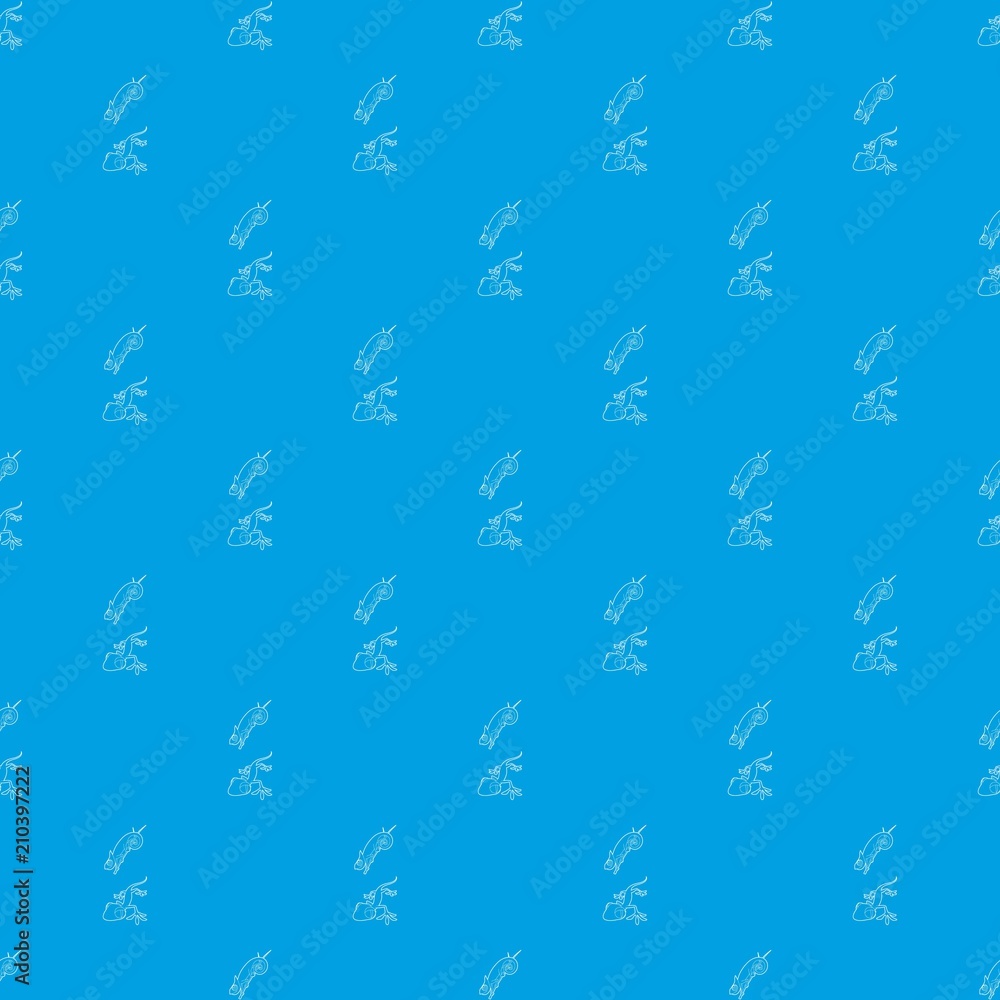 Poster lizard pattern vector seamless blue repeat for any use
