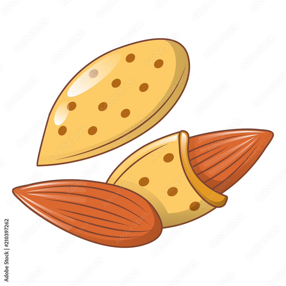 Poster almonds shell icon. cartoon of almonds shell vector icon for web design isolated on white background