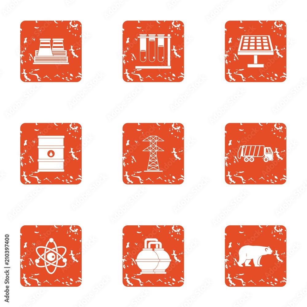 Poster test tubes icons set. grunge set of 9 test tubes vector icons for web isolated on white background