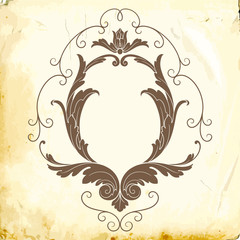 Vector baroque of vintage elements for design. 