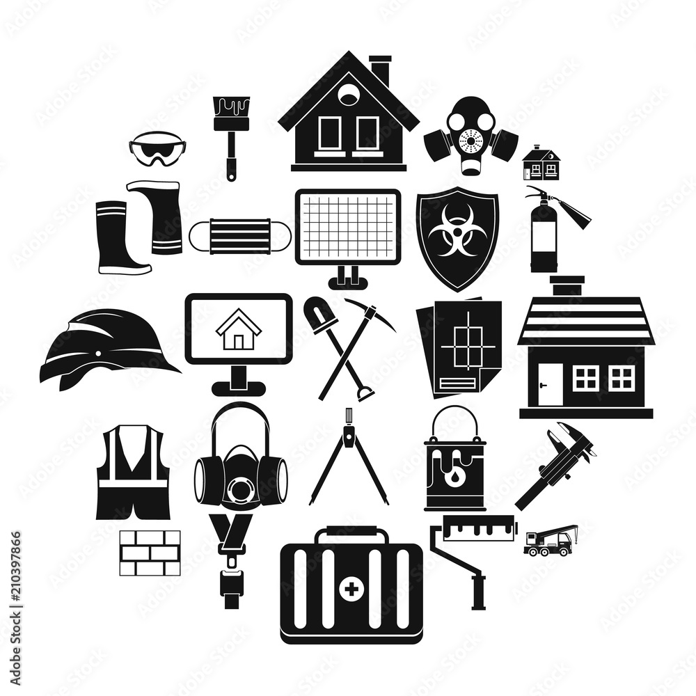 Poster concern icons set. simple set of 25 concern vector icons for web isolated on white background