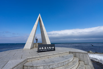 宗谷岬の日本最北端の地の碑の風景