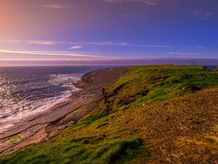 Wonderful Cliffs of Kilkee at sunset - Irish west coast