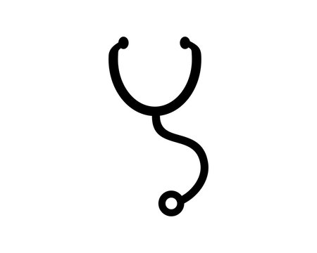 black stethoscope medical medicare health care pharmacy clinic image vector icon
