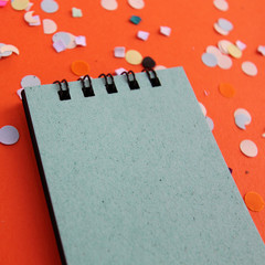 Photo office notebook sketchbook paper business idea background