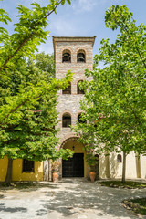 Fototapeta na wymiar Leptokaryá, Greece - June 07, 2018: Olympus - New Orthodox monastery of St. Dionysius the village of Litohoro 