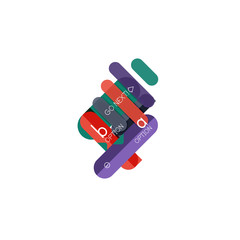 Abstract lines geometric infographic layoutAbstract lines geometric infographic layout, data visualization design, option step by step schedule, web box