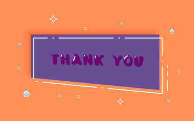 Thank you phrase geometric banner. Vector illustration.