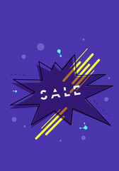 Sale banner with geometric abstract composition. Vector illustration.