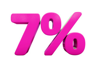 7 Percent Pink Sign