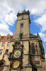 Fototapeta na wymiar Prague Astronomical Clock Every hour there are animated figures