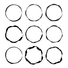 Set of black empy grunge frames.  Vector illustration.