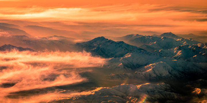 Sonnenuntergang Panorama Zagros Gebirge
