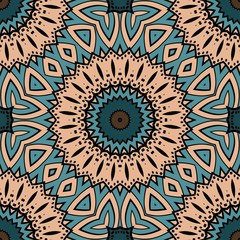 Seamless texture of floral ornament. Vector illustration. For the interior design, printing, web and textile