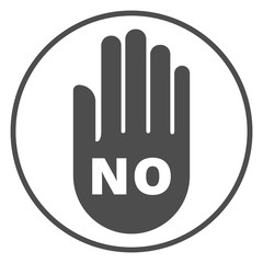 NO button. Vector icon.