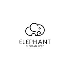 Obraz premium Elephant line logo design