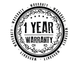 1 year warranty icon vintage rubber stamp guarantee
