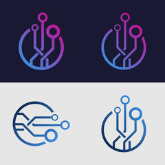 Technology logo design. Tech element.