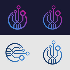 Technology logo design. Tech element.