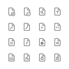 simple universal file icon set, basic outline use for website and mobile