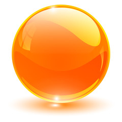 Glass sphere, orange vector ball.