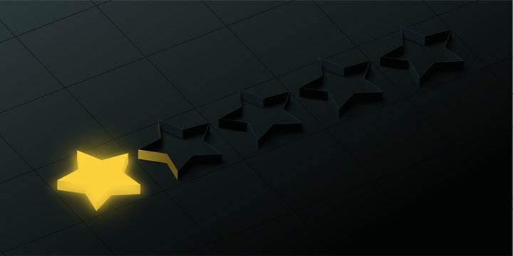 Black worst rating background with one gold star.