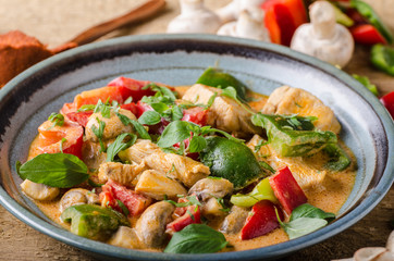 Curry chicken vegetable fresh food