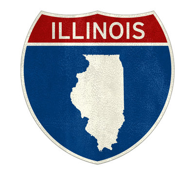 Illinois State Interstate Road Sign