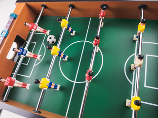Mini table football foosball soccer with players and ball