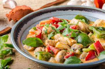 Curry chicken vegetable fresh food