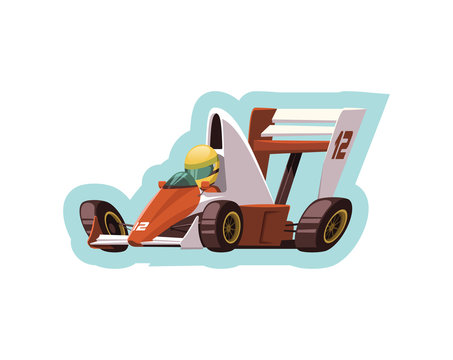 Formula one racing car isolated on a white background