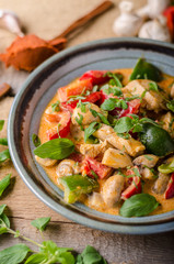 Curry chicken vegetable fresh food