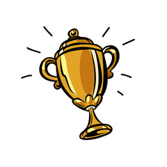 gold champion Cup isolate on white background