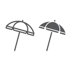 Foto op Canvas Beach umbrella line and glyph icon, travel and parasol, sun umbrella sign vector graphics, a linear pattern on a white background, eps 10. © amin268