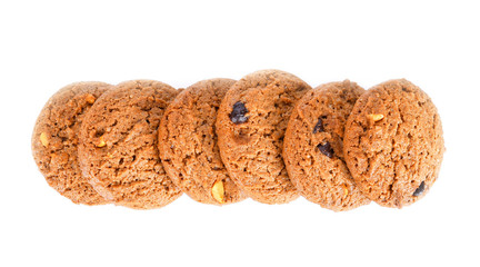 Cookies chocolate chip isolated on white background