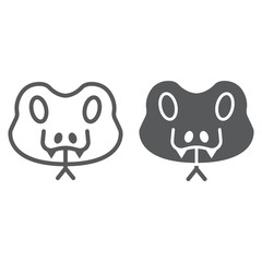 Snake line and glyph icon, animal and zoo, reptile sign vector graphics, a linear pattern on a white background, eps 10.