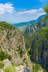 Asopos gorge, the natural boundary between Oiti and Kalidromos mountain at national park of Oiti in Central Greece