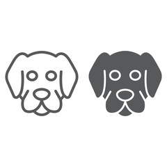 Dog line and glyph icon, animal and zoo, mammal sign vector graphics, a linear pattern on a white background, eps 10.