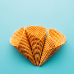 Three ice cream cones