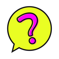 Question mark in a speech bubble vector icon