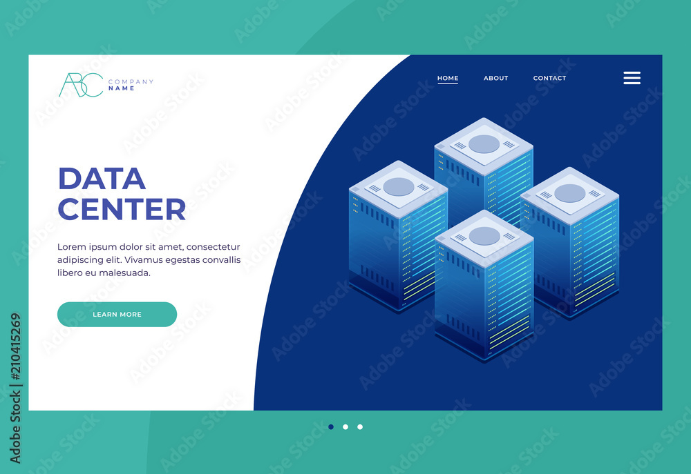 Poster homepage. header for website and mobile website.internet equipment industry. data transmission techn