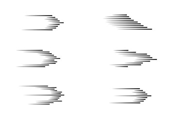 Set speed lines isolated set. Motion effect for your design. Black lines on white background. Vector