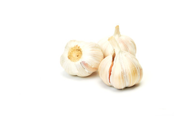 Garlics isolated on white