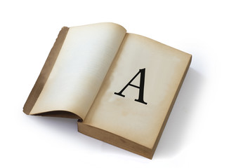 A letter on open old book